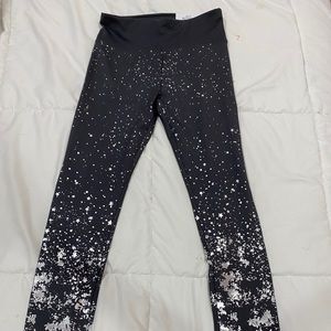Justice Silver Paint Splatter Active Leggings